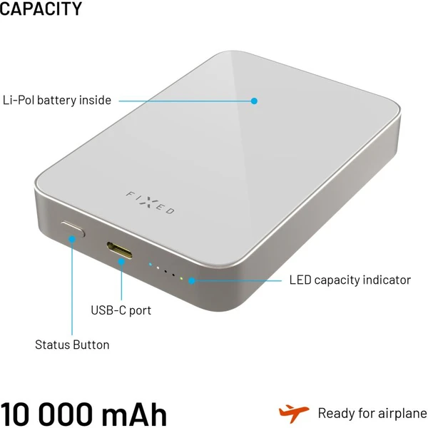 FIXED MagZen 10 Crystal MagSafe/Qi2 powerbanka, 10000mAh, titanová - Powerbanky - Obrázek e0aa670afbf0430f9c254ad2d51ff9e7