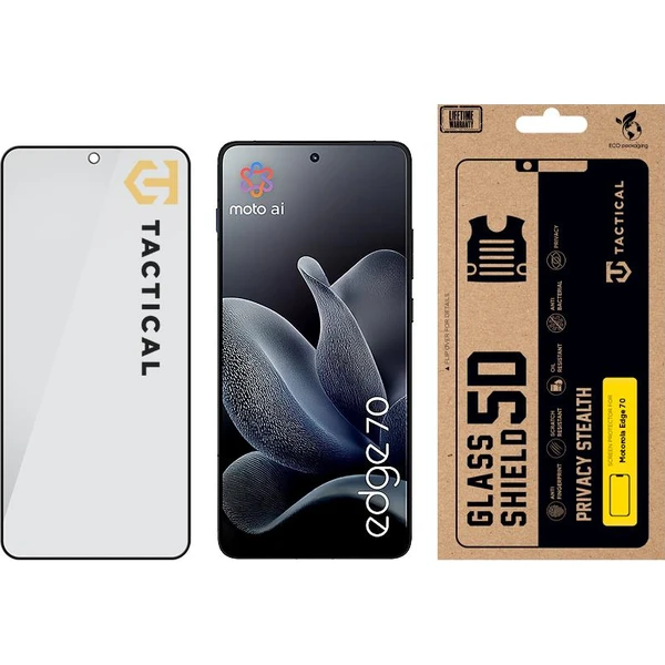 Tactical Glass Shield Privacy Stealth 5D sklo pro Motorola Edge 70 černé - Ochranné folie a skla - Obrázek e0bf971c44a54c0f838639d096f31ab2