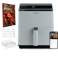 Cosori Dual Blaze 6,4L SMART horkovzdušná fritéza + 5x špíz a gril. rošt šedá - Fritézy