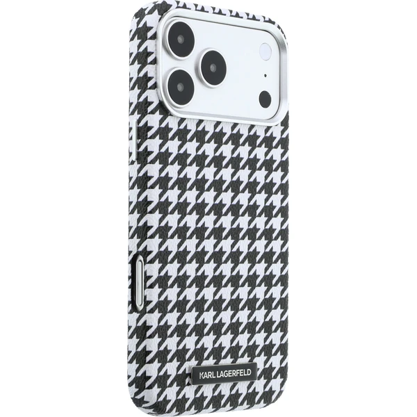 Karl Lagerfeld PU Houndstooth Resin Plate MagSafe kryt iPhone 17 Pro Max černý - Pouzdra - Obrázek e0fdda1148bb4009b07976d8cd4fd031