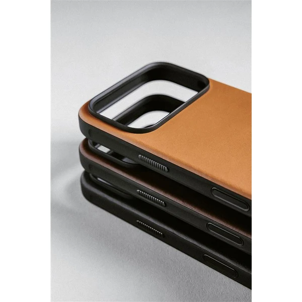 Nomad Modern Leather Case MagSafe kožený kryt iPhone 17 Pro English Tan - Pouzdra - Obrázek e1205a99211e4f3da47d2905e7610bb9