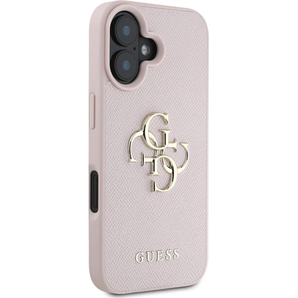Guess PU Grained 4G Metal Logo kryt iPhone 16 růžový - Pouzdra - Obrázek e13bb82de3f34680a982bb08ed880f90