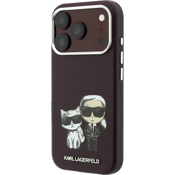 Karl Lagerfeld PU Semi Wrap Smooth Sketch Bodies Magsafe kryt iPhone 18 Pro vínový - Pouzdra - Obrázek e15c958cc84b40aeaba24127dad34f7b