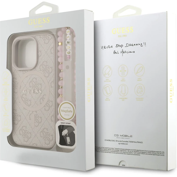 Guess PU Leather 4G Colored Ring Strap MagSafe kryt iPhone 16 Pro Max růžový - Pouzdra - Obrázek e161b48ecdf343aba66dfc6b765fb140