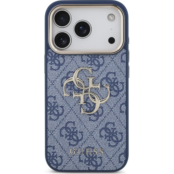 Guess PU Leather 4G Metal Logo Gold Frame kryt iPhone 18 Pro modrý - Pouzdra - Obrázek e175642cd3c1445c85f6139b632dabf4
