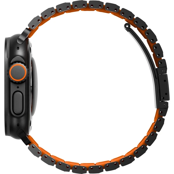 UNIQ Strova Flex titanový řemínek pro Apple Watch 49/46/45/44mm Titanium Silver/Volt Orange - Řemínky - Obrázek e1c7569f654c49b494b9d4917084f228