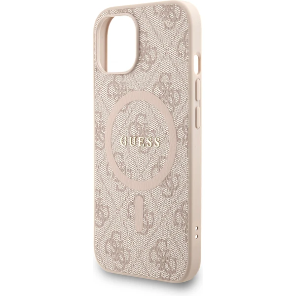 Guess PU Leather 4G Colored Ring Strap MagSafe kryt iPhone 13 růžový - Pouzdra - Obrázek e1cabf44e57a432c82090e955937f28b