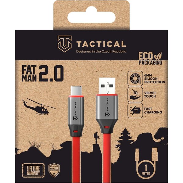 Tactical Fat Man 2.0 kabel USB-A/USB-C 1m červený - Kabely a redukce - Obrázek e20c7ac748f440c4a85adb5d7b57dc2d
