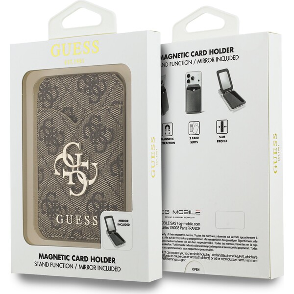 Guess PU 4G Mirror MagSafe Cardslot peněženka se stojánkem hnědá - Peněženky - Obrázek e21a049dbb3646b5a050d45466921535