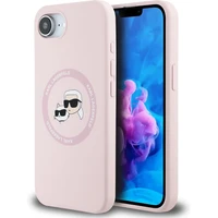 Karl Lagerfeld Liquid Silicone K&CH Heads MagSafe kryt iPhone 17e/16e růžový - Pouzdra