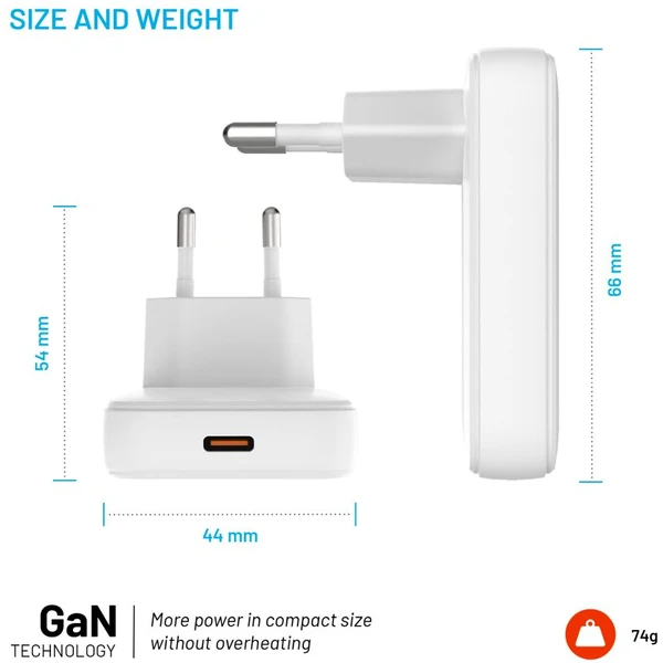FIXED Slim GaN nabíječka (1x USB-C), PD, 30W, bílá - Nabíječky - Obrázek e26e3df66abf4bb89f256c54359a6b5c