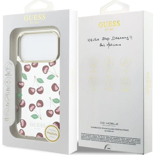 Guess PC/TPU Mirror Glitter Cherry MagSafe kryt iPhone 17 Pro Max - Pouzdra - Obrázek e2764f6d07424f1796b7c4dff245e02f