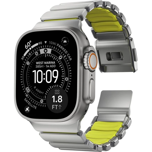 Nomad Stratos Band FKM řemínek Apple Watch 45/46/49mm Natural Titanium/Volt - Řemínky - Obrázek e27cd726bf944c4990e8c90c6f944703