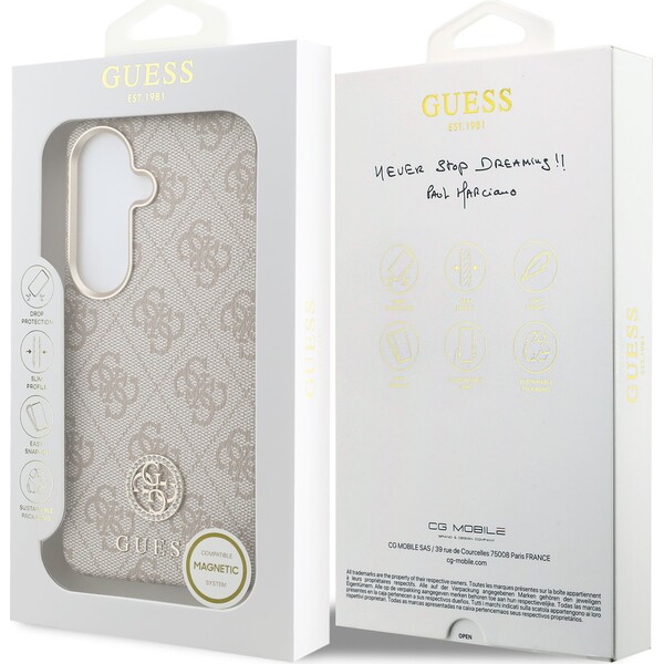 Guess PU Leather 4G Strass Logo Gold Frame Magnetic kryt Samsung Galaxy S26 růžový - Pouzdra - Obrázek e27d3aa6bf5b448f960b4352f9851f1f