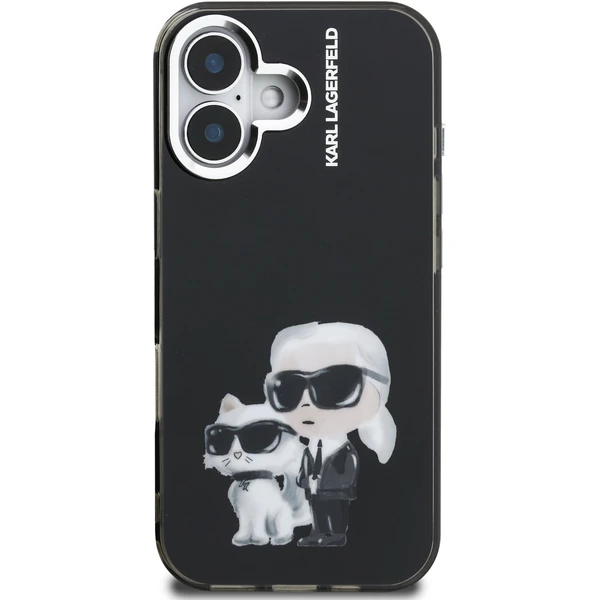 Karl Lagerfeld IML Aquarelle Karl and Choupette kryt iPhone 16 černý - Pouzdra - Obrázek e28180de5d984899be06438a121f098f