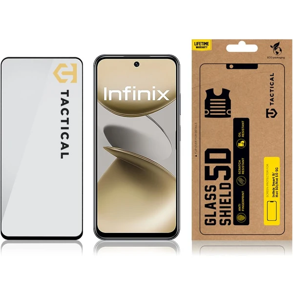 Tactical Glass Shield 5D sklo pro Infinix Smart 9/Hot 50i/Hot 50 5G černé - Ochranné folie a skla - Obrázek e2a10eff4cdf4a7899bc3d20a4b5305f