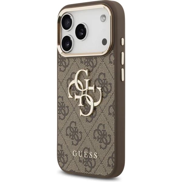 Guess PU Leather 4G Metal Logo Gold Frame MagSafe kryt iPhone 17 Pro hnědý - Pouzdra - Obrázek e2c1d9def93d49659d3d7d8b4bdf74d9