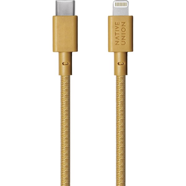 Native Union Night Cable USB-C/Lightning kabel 3m, 20W horčicový - Kabely a redukce - Obrázek e30286beb0534eb88f2052a5dcf48e2a