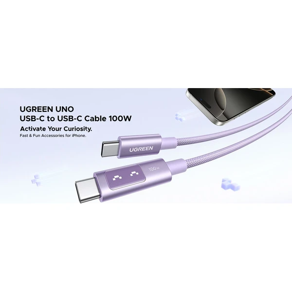 UGREEN Uno USB-C/USB-C napájecí kabel 100W 1m fialový - Kabely a redukce - Obrázek e3196f3ceb1246bfa1e7982c56fd63b9