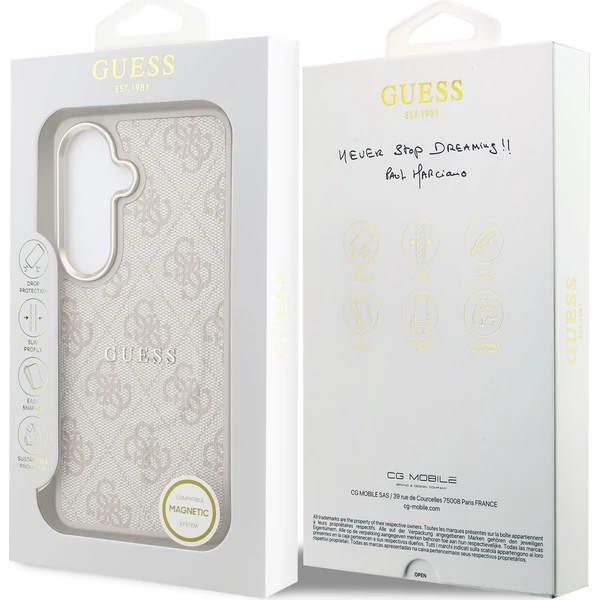 Guess PU Leather 4G Gold Frame Magnetic kryt Samsung Galaxy S26+ růžový - Pouzdra - Obrázek e33203fc56ba4366a441ae4a5cab52c5