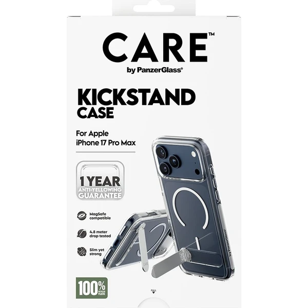 PanzerGlass® CARE Kickstand kryt s MagSafe Apple iPhone 17 Pro Max stříbrný/bílý - Pouzdra - Obrázek e338484c574d4249b1db2a11c92248ad
