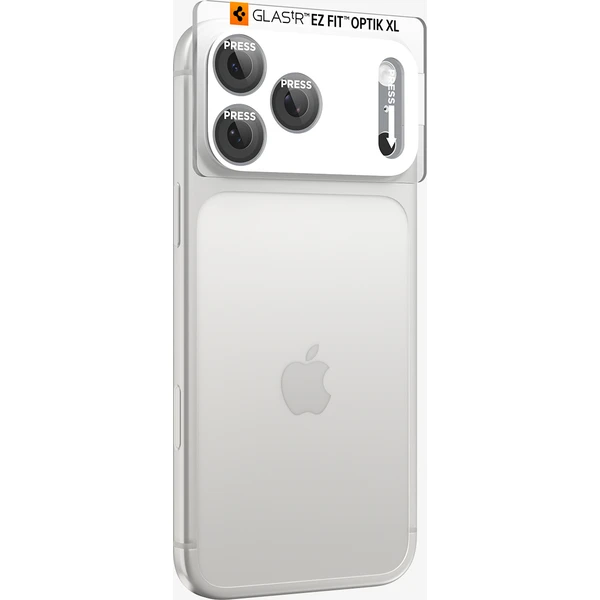 Spigen Glass tR EZ Fit Optik Pro XL 1 Pack sklo na fotoaparát iPhone 18 Pro Max stříbrné - Ochranné folie a skla - Obrázek e3471bc3ffd94399a9ac5baaeb5d97af