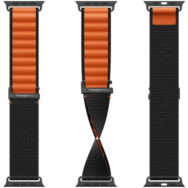 Spigen Fabric Band (hook) řemínek Apple Watch 49/46/45/44mm černý/oranžový - Řemínky - Obrázek e365db5931ee41ffb433b1e7dee2f853
