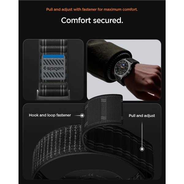 Spigen Fabric Band řemínek (hook-and-loop) Samsung Galaxy Watch8 46/44/40mm černý - Řemínky - Obrázek e387ade86ff641659d7359033ce7b91f