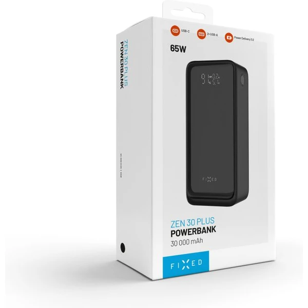 FIXED Zen2 30 Plus powerbanka s LCD displejem a PD 65W, 30 000 mAh, černá - Powerbanky - Obrázek e3a6f598b4074903a71d276fde8b7ef1