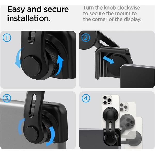 Spigen Tesla TapLock MagSafe Car Mount Holder držák na obrazovku černý - Držáky - Obrázek e3aa449e681b422d825b9868e5ec1c33