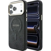 Guess PU Leather 4G Gold Frame Embossed MagSafe kryt iPhone 18 Pro Max černý - Pouzdra