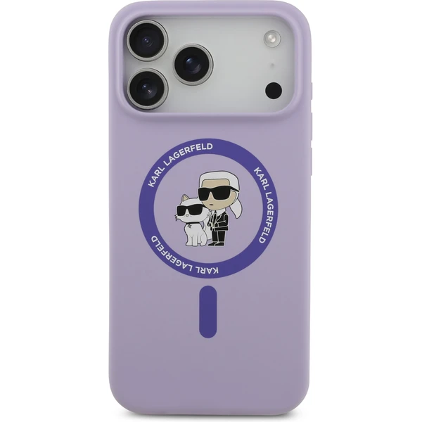 Karl Lagerfeld Liquid Silicone Karl and Choupette MagSafe kryt iPhone 17 Pro Max fialový - Pouzdra - Obrázek e3df46460120467583dfbb2454f1b24a