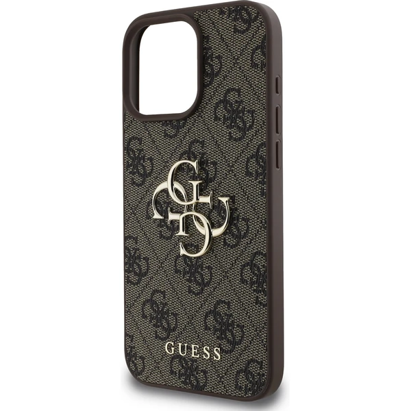 Guess PU 4G Metal Logo kryt pro iPhone 16 Pro hnědý - Pouzdra - Obrázek e3e6208c4a544e0fb0967af40ff9090e