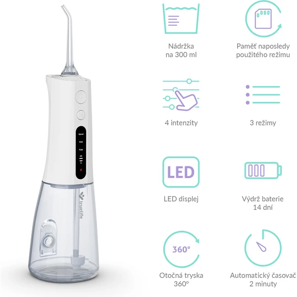 TrueLife AquaFloss Compact L100 ústní sprcha bílá - Ústní sprchy - Obrázek e3ee039dcda44fdcb0b09c190fedc0e2