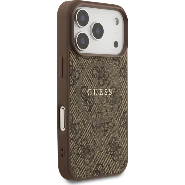 Guess PU Leather 4G Colored Ring MagSafe Zadní Kryt pro iPhone 17 Pro hnědý - Pouzdra - Obrázek e40d23e64ef74021aaca9a4508e9e0a6