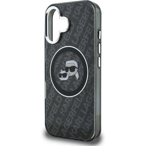 Karl Lagerfeld IML K&CH Heads Repeated Logo MagSafe kryt iPhone 16 černý - Pouzdra - Obrázek e44f6557001f4402859a270a6a6ee680