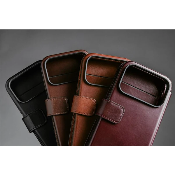 Nomad Modern Leather Folio (Horween) MagSafe kožené pouzdro iPhone 17 Pro Max Rustic Brown - Pouzdra - Obrázek e4ad2c5caf794b908b9059f1a6ce6122