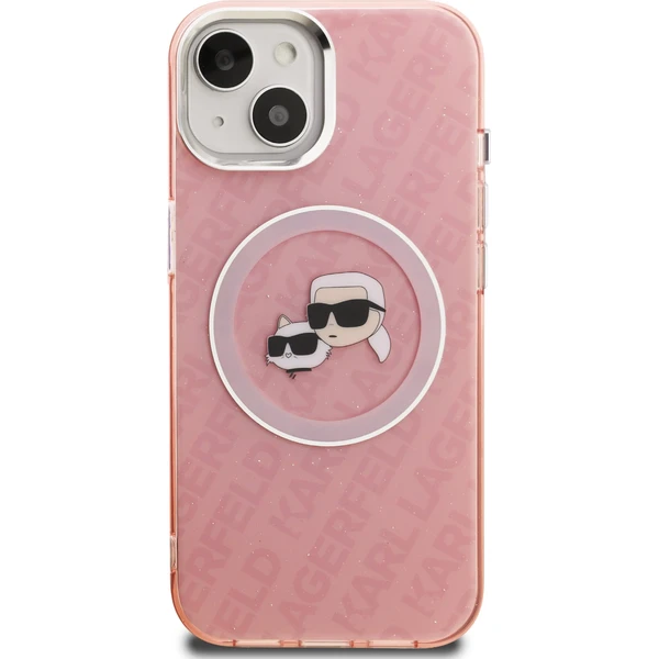 Karl Lagerfeld IML K&CH Heads Repeated Logo MagSafe kryt iPhone 15 růžový - Pouzdra - Obrázek e4ae672cfc714a5c990bc32548948fed