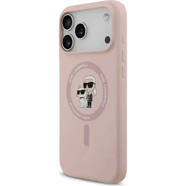 Karl Lagerfeld Liquid Silicone Karl and Choupette MagSafe kryt iPhone 18 Pro Max růžový - Pouzdra - Obrázek e4c1ae76c0c0474592d682630b35748a