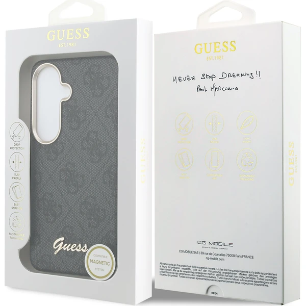 Guess PU 4G Script Metal Logo Magnetic kryt Samsung Galaxy S26 černý - Pouzdra - Obrázek e4dca186ee734f9eb1dba46c6646a1e6