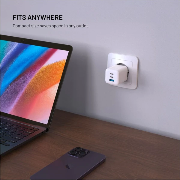 FIXED Mini GaN nabíječka s 2x USB-C/USB-A a podporou PD, 65W, bílá - Nabíječky - Obrázek e4e4cfeb75fb43c6b94fb218dfaf4f90