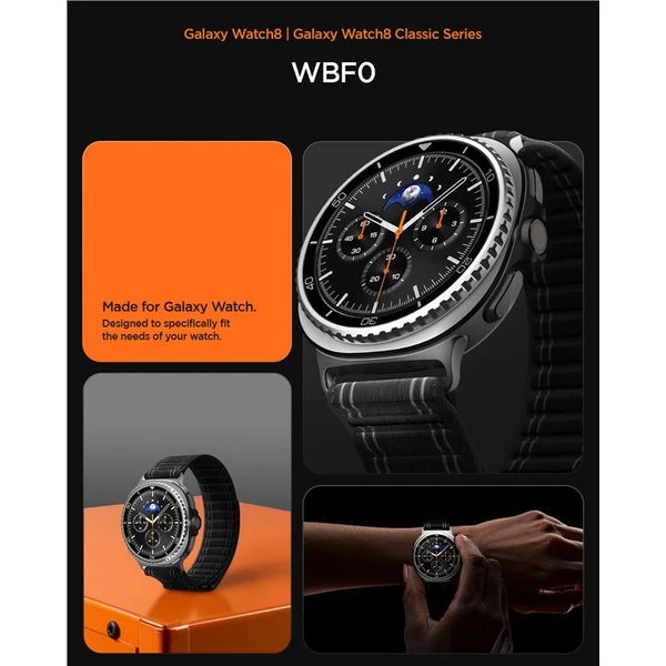 Spigen Fabric Band řemínek (hook-and-loop) Samsung Galaxy Watch8 46/44/40mm černý - Řemínky - Obrázek e4e62526123941489579ab3e6a27f2c0