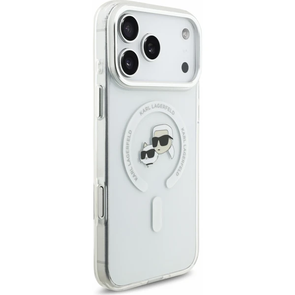 Karl Lagerfeld IML K&CH Heads Metal Frame MagSafe kryt iPhone 18 Pro Max bílý - Pouzdra - Obrázek e50186c16f42439e8c208608987fde82