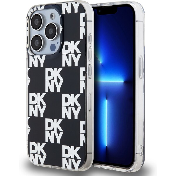 DKNY PC/TPU Checkered Pattern kryt iPhone 14 Pro Max černý