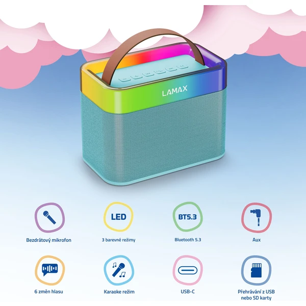 LAMAX KaraokeKid1 dětské karaoke modré - Reproduktory - Obrázek e52f9f51b1d546ae93059a495bc8b8bd