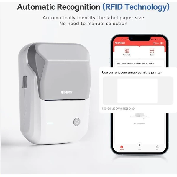 Niimbot tiskárna štítků B1 Smart šedá + role štítků 210ks - Štítkovače - Obrázek e5383e9c9f5a44919e7462a8da747e05