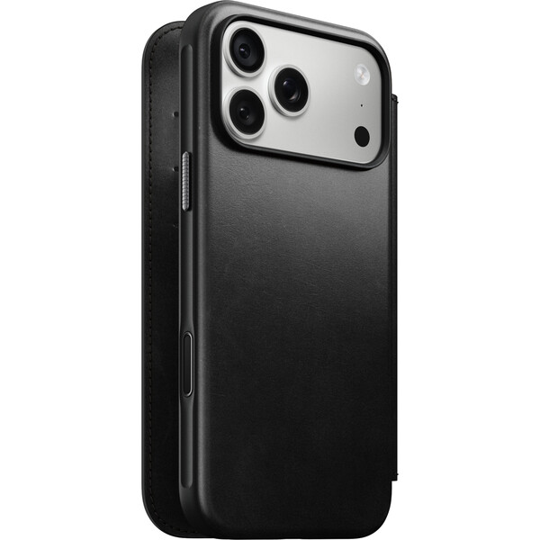 Nomad Modern Leather Folio (Horween) MagSafe kožené pouzdro iPhone 18 Pro Max Black
