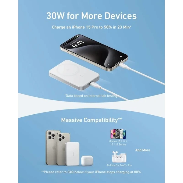 Anker MagGo Qi2/MagSafe powerbanka (10000mAh) 30W bílá - Powerbanky - Obrázek e54412ba34e44804b008727feda8ad85