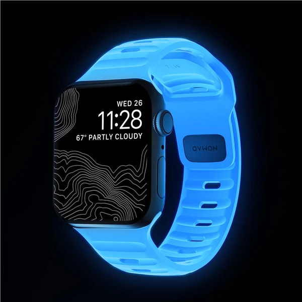 Nomad Sport Strap S/M řemínek pro Apple Watch 42/41/40/38mm Ice Blue Glow - Řemínky - Obrázek e596980d220b40e19c6402088d532639