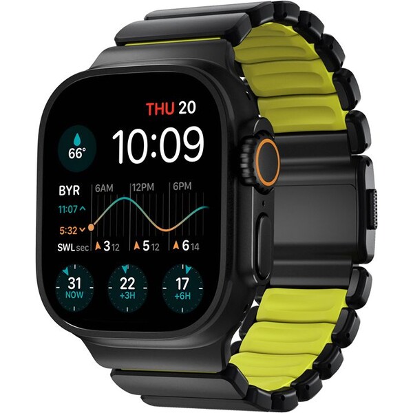 Nomad Stratos Band FKM řemínek Apple Watch 45/46/49mm Black Titanium/Volt